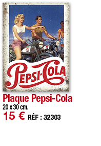 Plaque Pepsi-Cola   20 x 30 cm  15   RÉF : 32303