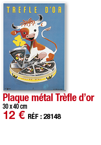Plaque métal Trèfle d or   30 x 40 cm 12   RÉF : 28148
