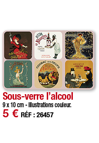 Sous-verre l alcool     9 x 10 cm - illustrations couleur  5   RÉF : 26457