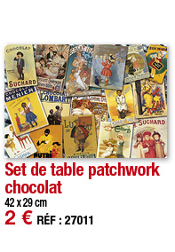 Set de table patchwork chocolat   42 x 29 cm 2   RÉF : 27011