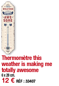 Thermomètre this weather is making me totally awesome   6 x 28 cm  12   RÉF : 33407