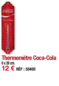 Thermomètre Coca-Cola   6 x 28 cm  12   RÉF : 33403