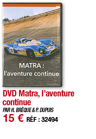 DVD Matra, l aventure continue   PAR H  BRÈQUE & P  DUPUIS   15   RÉF : 32494