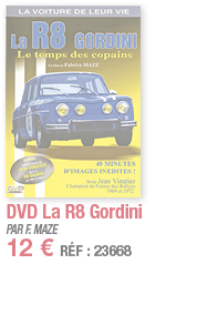 DVD La R8 Gordini   PAR F  MAZE 12   RÉF : 23668