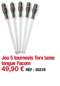 Jeu 5 tournevis Torx lame longue Facom   49,90   RÉF : 30319