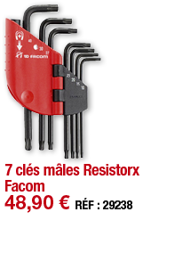 7 clés mâles Resistorx Facom   48,90   RÉF : 29238
