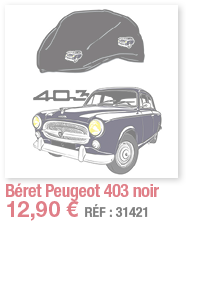 Béret Peugeot 403 noir   12,90   RÉF : 31421