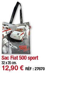 Sac Fiat 500 sport     32 x 35 cm  12,90   RÉF : 27670