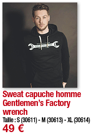 Sweat capuche homme Gentlemen s Factory wrench   Taille : S (30611) - M (30613) - XL (30614) 49  
