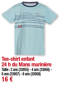 Tee-shirt enfant 24 h du Mans marinière     Taille : 2 ans (33955) - 4 ans (33956) - 6 ans (33957) - 8 ans (33958) 16  