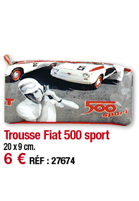 Trousse Fiat 500 sport   20 x 9 cm  6   RÉF : 27674