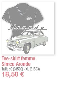 Tee-shirt femme Simca Aronde   Taille : S (31500) - XL (31503) 18,50  