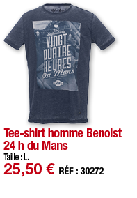 Tee-shirt homme Benoist 24 h du Mans   Taille : L  25,50   RÉF : 30272