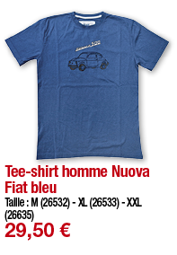 Tee-shirt homme Nuova Fiat bleu Taille : M (26532) - XL (26533) - XXL (26635) 29,50 