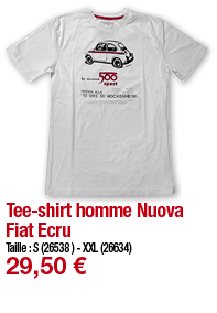 Tee-shirt homme Nuova Fiat Ecru     Taille : S (26538 ) - XXL (26634) 29,50 