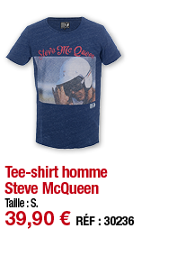 Tee-shirt homme Steve McQueen   Taille : S  39,90   RÉF : 30236