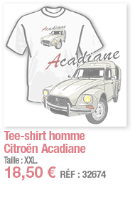 Tee-shirt homme Citroën Acadiane   Taille : XXL  18,50   RÉF : 32674