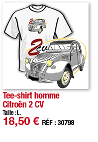 Tee-shirt homme Citroën 2 CV   Taille : L  18,50   RÉF : 30798
