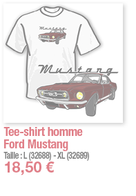 Tee-shirt homme Ford Mustang   Taille : L (32688) - XL (32689) 18,50  