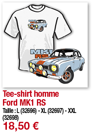 Tee-shirt homme Ford MK1 RS   Taille : L (32696) - XL (32697) - XXL (32698) 18,50  