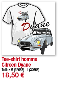 Tee-shirt homme Citroën Dyane   Taille : M (32667) - L (32668) 18,50  