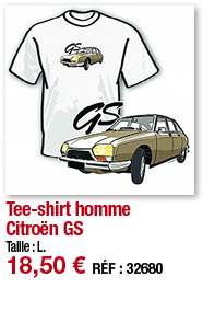 Tee-shirt homme Citroën GS   Taille : L  18,50   RÉF : 32680
