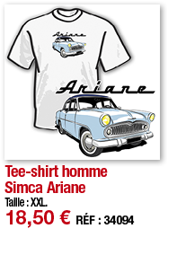 Tee-shirt homme Simca Ariane   Taille : XXL  18,50   RÉF : 34094