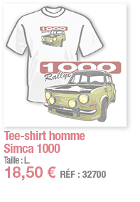 Tee-shirt homme Simca 1000   Taille : L  18,50   RÉF : 32700