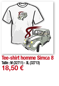 Tee-shirt homme Simca 8   Taille : M (32711) - XL (32713) 18,50  