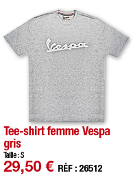 Tee-shirt femme Vespa gris Taille : S 29,50   RÉF : 2651