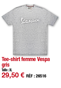 Tee-shirt femme Vespa gris Taille : XL 29,50   RÉF : 2651