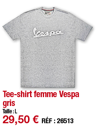 Tee-shirt femme Vespa gris Taille : L 29,50   RÉF : 2651