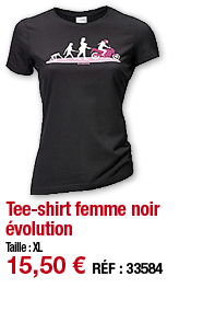 Tee-shirt femme noir évolution   Taille : XL 15,50   RÉF : 3358