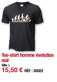 Tee-shirt homme évolution noir   Taille : L 15,50   RÉF : 3002