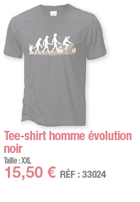 Tee-shirt homme évolution noir   Taille : XXL 15,50   RÉF : 3302