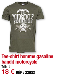 Tee-shirt homme gasoline bandit motorcycle   Taille : L 18   RÉF : 3393