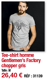 Tee-shirt homme Gentlemen s Factory chopper gris     Taille : M 26,40   RÉF : 3113