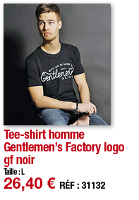 Tee-shirt homme Gentlemen s Factory logo gf noir Taille : L 26,40   RÉF : 3113