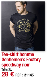 Tee-shirt homme Gentlemen s Factory speedway noir     Taille : XL  28   RÉF : 3114