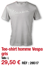 Tee-shirt homme Vespa gris     Taille : L 29,50   RÉF : 26517
