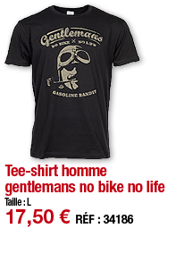 Tee-shirt homme gentlemans no bike no life   Taille : L 17,50   RÉF : 34186