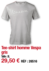 Tee-shirt homme Vespa gris     Taille : XL 29,50   RÉF : 26516