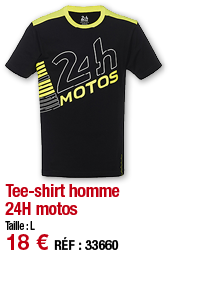 Tee-shirt homme 24H motos   Taille : L 18   RÉF : 33660