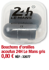 Bouchons d oreilles acoufun 24H Le Mans gris 0,80   RÉF : 32077