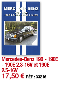 Mercedes-Benz 190 - 190E - 190E 2 3-16V et 190E 2 5-16V   17,50   RÉF : 33216