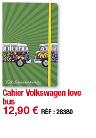Cahier Volkswagen love bus   12,90   RÉF : 28380