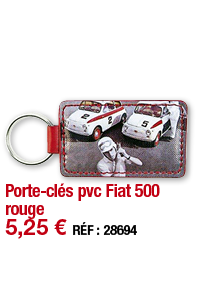 Porte-clés pvc Fiat 500 rouge   5,25   RÉF : 28694