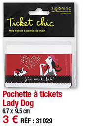 Pochette à tickets Lady Dog   6 7 x 9 5 cm 3   RÉF : 31029