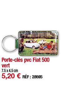 Porte-clés pvc Fiat 500 vert   7 5 x 4 5 cm 5,20   RÉF : 28695