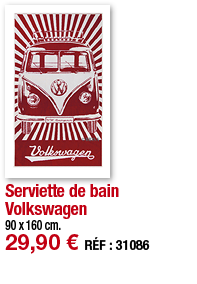 Serviette de bain Volkswagen   90 x 160 cm  29,90   RÉF : 31086